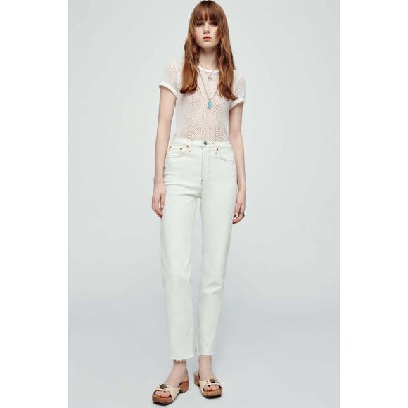 Re/Done Size 25 Bleach Like 70s Stove Pipe Pants Comfort Stretch M25-9